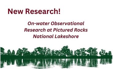 A green silhouette of trees on a lakeshore with the text "New Research!"