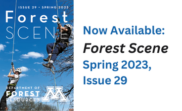 The cover of the spring 2023 edition of Forest Scene sits at left; at right, text reads, "Now Available: Forest Scene, Spring 2023, Issue 29."